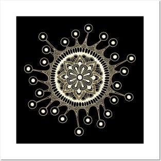 Virus Mandala (Inverted Yellow) Posters and Art